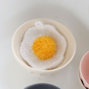 계란 후라이 수세미 예쁜 모양 디자인 설거지 용품 X ( 3매입 )