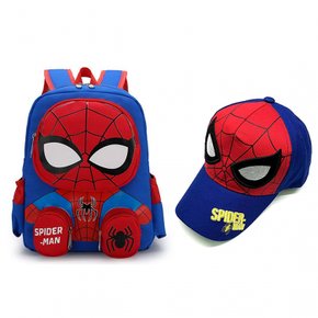 [INTERLINKS JAPAN] 모자 첨부 키즈 배낭 스파이더맨 가방 팩 어린이용 가방 소풍 생일 선물
