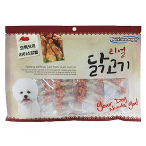 강아지 리얼 오독 쌀덤벨 반려견 육포 간식 300g 1P X ( 2매입 )