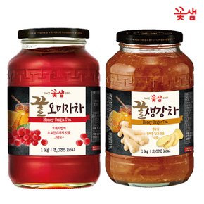 꽃샘 꿀 오미자차 1KG +꿀 생강차 1KG (과일청)