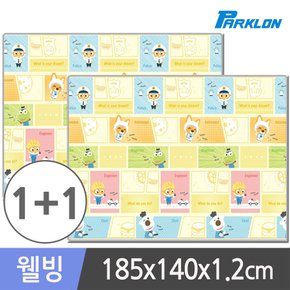 파크론 1+1 뽀로로 카툰잡 웰빙 놀이방매트 185x140x1.2cm