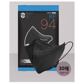 고효율 블랙 30매 국내생산 넉넉한 편한마스크 새부리KF94