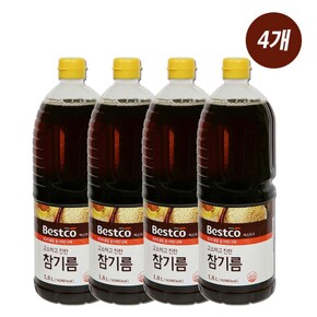 베스트코 참기름 대상 볶음참깨분말100프로 고소한 청정원 참기름 1.8L 4개