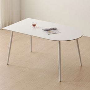 폴센 반원 라운드 테이블 반타원형 4인 포세린 세라믹 식탁 1400