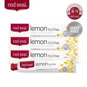[국내공식판매]레드씰 레몬 SLS free 치약 100g X 3개/레몬,라임 오일 함유