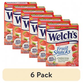Welch`s웰치스 (6팩) 딸기 과일 스낵 22.7g 팩 - 10ct 박스