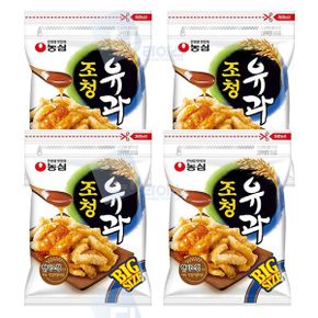 추억의과자 지퍼백 조청유과 봉지스낵 대용량 달콤바삭 농심 간식 4봉 320g