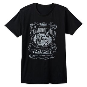 [디즈니 오리지날] 디즈니 성인용  미키 마우스 티셔츠 – Steamboat Willie