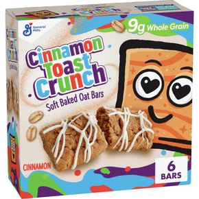 Cinnamon Toast Crunch시나몬 토스트 크런치 소프트 구운 귀리 바, 쫄깃한 스낵 바, 6캐럿