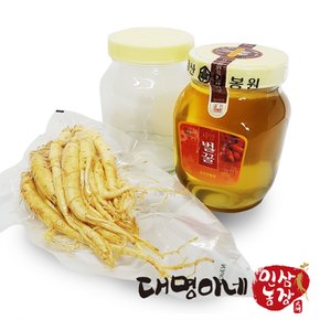 꿀인삼 세트(꿀 1.2kg+세척 인삼 250g)/인삼청 수삼허니세트