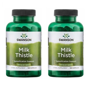 Swanson Milk Thistle 스완슨 밀크 씨슬 500mg 100캡슐 2팩