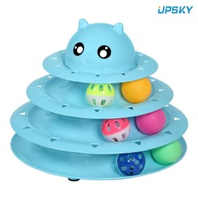 Upsky 3단 트랙볼 타워 고양이 장난감 블루