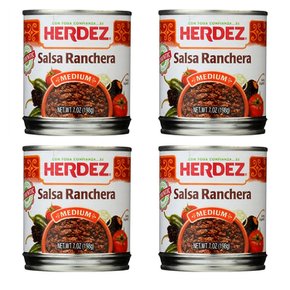 [해외직구]헤르데즈 살사 란체리 미디엄 통조림 소스 198g 4팩 Herdez Salsa Ranchera Medlum 7oz