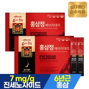 6년근 홍삼정 홍삼스틱 진액 2박스(60포) 진세노사이드 7mg 함유 (+선물용 쇼핑백)