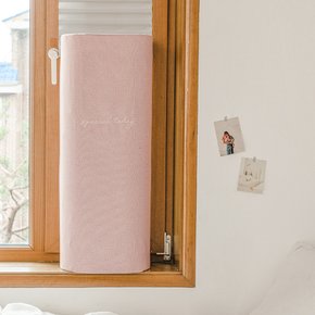 린넨필 창문형 자수 밴딩 에어컨커버 파세코형 핑크