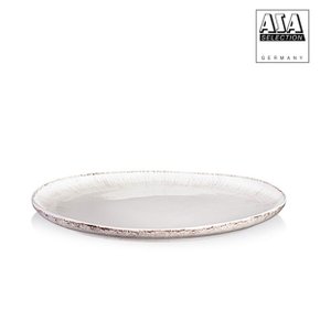 [아사셀렉션] 브러쉬드 접시 대 28cm (초코베이지)