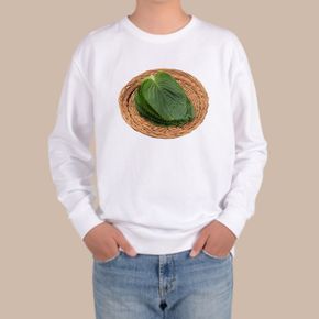 맨투맨 야채 당근 시금치 콩나물 쑥갓 화이트