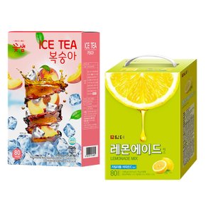 꽃샘 복숭아 아이스티 80T +담터 레몬에이드믹스 80T (에이드)