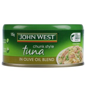 존웨스트 올리브오일 청크 참치 통조림 Tuna Chunks In Olive Oil Blend 185g 4개