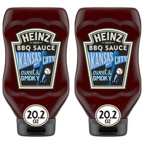 [해외직구] Heinz 하인즈 캔자스 시티 스위티 앤 스모크 바베큐소스 572g 2팩