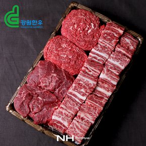 [냉장]춘천철원축협 한우 종합세트3호/갈비2kg+국거리1kg+불고기1kg/4kg