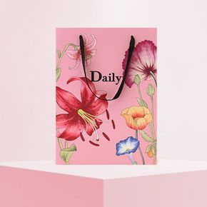 프롬앤투 나리꽃 쇼핑백 디자인문구 선물 핑크 FP23 2 X ( 4매입 )