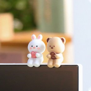 행복한 곰돌이 토끼 피규어 대시보드장식 꾸미기 차량용품(무료배송)
