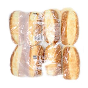 오티삼립 고소한 7호 번스 8입 4봉(총 32입)/햄버거빵/핫도그빵/브런치/식빵/수제버거/햄버거만들기