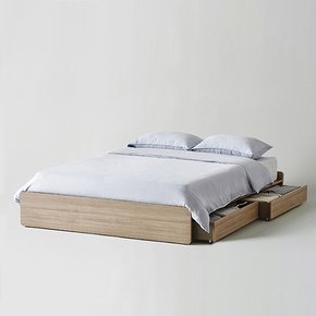 샘베딩 베이직 침대 Q,K 메이플 (하부서랍 포함, 매트별도)