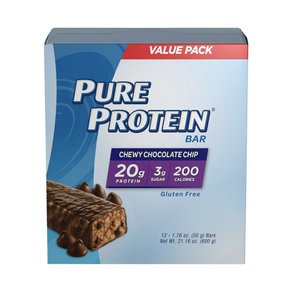 pure protein퓨어프로틴  츄이  초콜레칩  단백질  프로틴바  20g  12개입