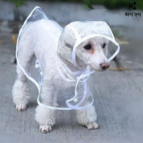 강아지 투명 우비 레인코트 대형견 비옷 S