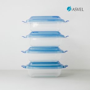 4543 냉동밥 스팀홀 전자렌지용 찬통용기 4p (블루)
