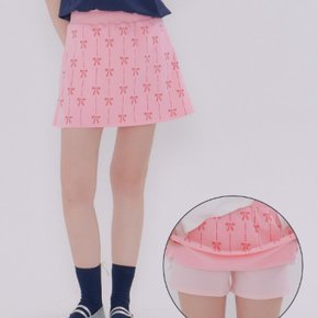 / MET ribbon printing skirt pant pink