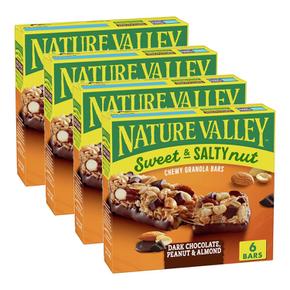 [해외직구] Nature Valley 네이처입밸리 다크 초콜릿 피넛 앤 아몬드 넛 바 35g 6입 4팩