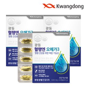 혈행엔 오메가3 (1,000mg x 60캡슐) - 3박스(6개월분)