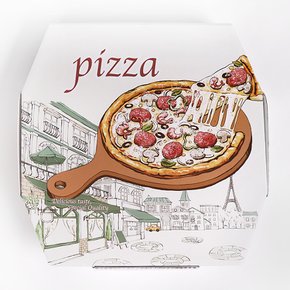 [SE] 정8각 피자박스 14인치 피자 배달 포장 테이크아웃 상자 1박스 100개