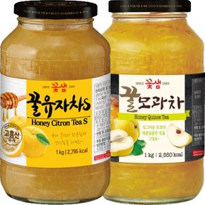 꽃샘 꿀유자차S 1kg+꿀모과차 1kg