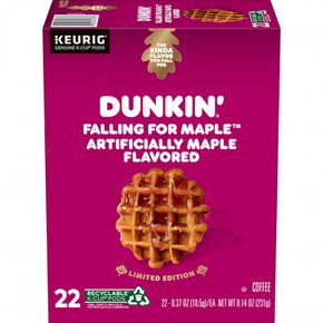 [해외직구] Dunkin`  Falling  for  Maple  인공  메이플  맛  커피  K컵  포드  22개