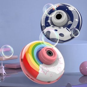 LED 라이트 우주 레인보우 캐릭터 도넛 모양 카메라 버블 머신 자동 버블건 뮤직 멜로디 비눗방울 놀이 야외 장난감 목걸이줄 포함