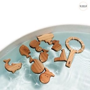 [디어랑쥬] 오감만족 국민 편백 목욕놀이 장난감 - 물고기 9종 세트
