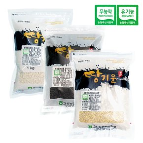 친환경 땅기운 찹쌀/흑미/찰보리쌀 각1kg(3kg)