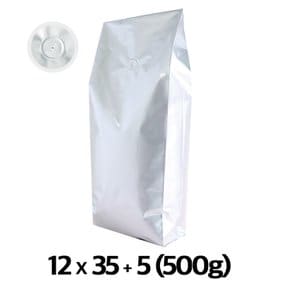 이지포장 두꺼운 AL 은박 M방 스탠드 원두 커피 봉투 500g 50매 아로마 밸브
