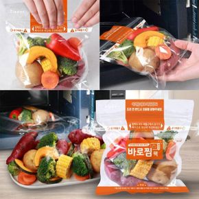 주방잡화 전자렌지용 간편요리 찜팩 신선채소 야채 찬밥 찜요리 X ( 3매입 )