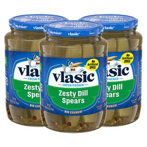 Vlasic Pickle Zesty Dill Spears 블라식 제스티 스피어스 딜 피클 710ml 3개
