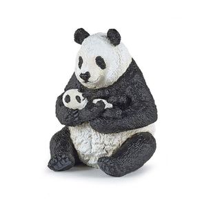 동물 모형 완구 피규어 앉아있는 팬더와 아기팬더