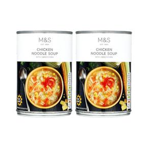 [해외직구] M&S 앰엔에스 치킨 누들 스프 위드 스위트콘 통조림 400g 2팩