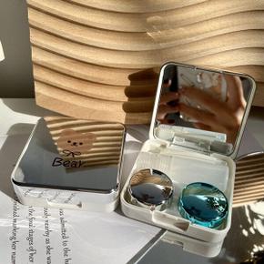 아트박스/홀리지 브러빌 거울 베어 휴대용 소프트 콘택트 렌즈 케이스