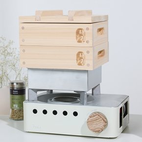 소형 편백나무 찜기 3단 인덕션 캠핑 요리 홈쇼핑 세이로무시