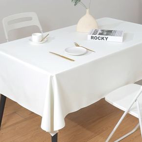 가죽 방수 예쁜 감성 식탁 테이블 보 커버 4인 화이트