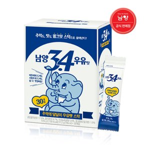 3.4우유맛 스틱 30개입 1개 / 자판기우유 우유분말 밀크스틱